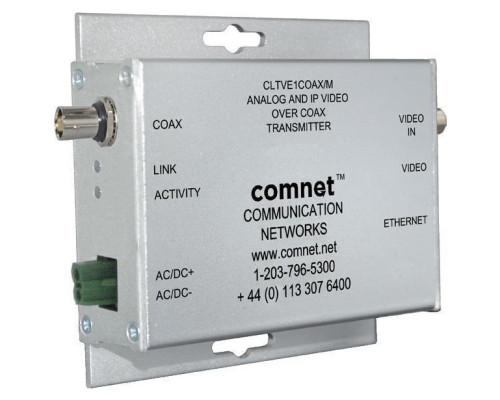 Comnet CLTVE1COAXPoE/M Analog and IP Video over COAX Transmitter w/PoE