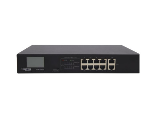 Ditek DTK-SW8PL 8 Port Gigabit Ethernet Poe+ Switch 130W