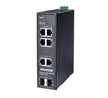 Vivotek AW-IHB-0800 6-Port Gigabit PoE Type 4 Compliant Industrial Unmanaged PoE Switch with SFP