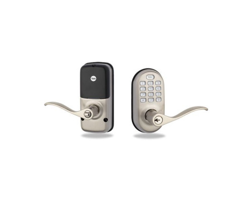 Yale YRL210ZW619 Push-Button Lever Lock with Z-Wave (Satin Nickel)