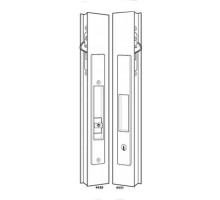 Adams Rite 4431-10S-00-02-IB Square Stainless Steel Rite Flush Locksets for Sliding Doors with Cylinder Including Deadlock