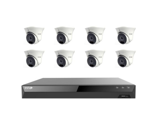 Invid PRTKIT-8MP8CHTX8-2T 8 Camera, 8MP Network Security System w/ Free Monitor