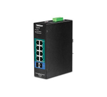 TRENDnet TI-PG102i 10-Port Industrial Gigabit L2 Managed PoE+ DIN-Rail Switch