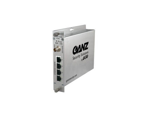 Ganz GLFE4+1SMSPOEC 10/100 MBPS Ethernet-over-Coax Self-Managed Switch