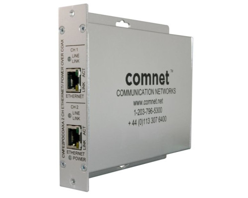 Comnet CWFE2POCOAXA Dual 10/100Mbps Media Converter, Commercial Grade Ethernet to COAX with Power