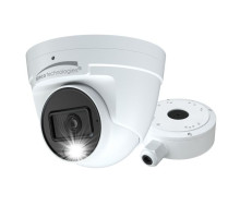 Speco O4LT1 4 Megapixel IP Advanced Analytics Turret Camera with White Light Intensifier, 2.8mm Lens