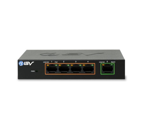 BV Security POE-SW501G-PLUS 4 Port PoE+ Switch, 10/100/1000, NDAA