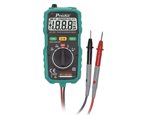 Eclipse Tools MT-1508 3-1/2 digits 1999 Counts Pocket Auto-range Multimeter with Built-in Leads and Resistance, Diode Tests