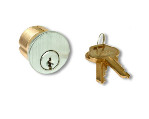 Camden Door Controls CM-1000-60KD Mortise cylinder 1 1/8 inch, Solid Brass, Chrome Finish, Keyed Different