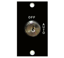 Camden Door Controls CM-160-21F Key Switch with Plastic Lamacoid (Mini) Faceplate, 2 Position Switch, Maintained, 'Off'/'Auto' In French