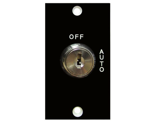 Camden Door Controls CM-160-21F Key Switch with Plastic Lamacoid (Mini) Faceplate, 2 Position Switch, Maintained, 'Off'/'Auto' In French