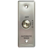 Camden Door Controls CM-170-21F Key Switch with Stainless Steel (Narrow Stile) Faceplate, 2 Position Switch, Maintained, 'Off'/'Auto' In French