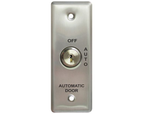 Camden Door Controls CM-170-21F Key Switch with Stainless Steel (Narrow Stile) Faceplate, 2 Position Switch, Maintained, 'Off'/'Auto' In French