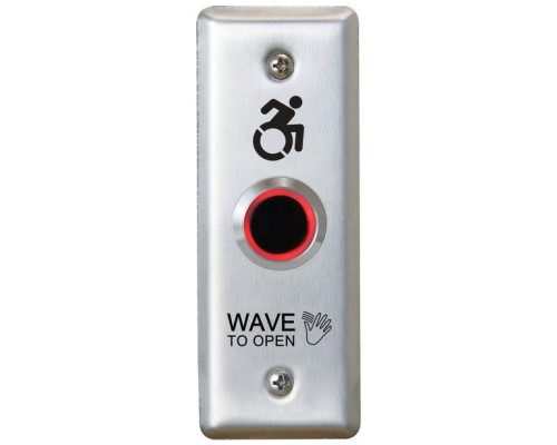 Camden Door Controls CM-221-42N ValueWave Touchless Switch, Stainless Steel Narrow Faceplate, 12/24VDC, 1 Relay