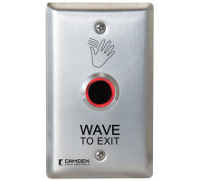 Camden Door Controls CM-221-46 ValueWave Touchless Switch, Single Gang, 'Wave to Exit' Graphics Compatible Surface Mounting Box CM-34BL