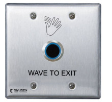 Camden Door Controls CM-222-46W ValueWave Touchless Switch, Double Gang, 'Wave to Exit' Graphics