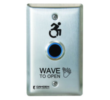 Camden Door Controls CM-222-A42 ValueWave Touchless Switch, Single Gang, 'Wave to Open' Graphics