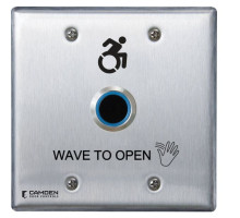 Camden Door Controls CM-222-A42W ValueWave Touchless Switch, Double Gang, 'Wave to Open' Graphics