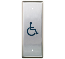 Camden Door Controls CM-25-2-AB Narrow Push Plate Switch, Vertical 'WHEELCHAIR' Symbol