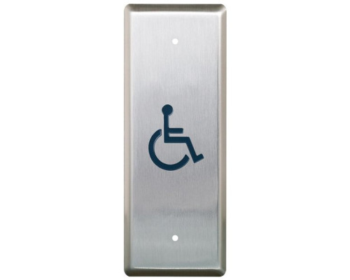 Camden Door Controls CM-25-2-AB Narrow Push Plate Switch, Vertical 'WHEELCHAIR' Symbol