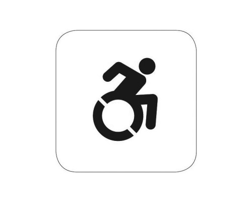 Camden Door Controls CM-25-A2 Narrow Push Plate Switch, Vertical Mounting, 'ACTIVE WHEELCHAIR' Symbol, Black Graphic