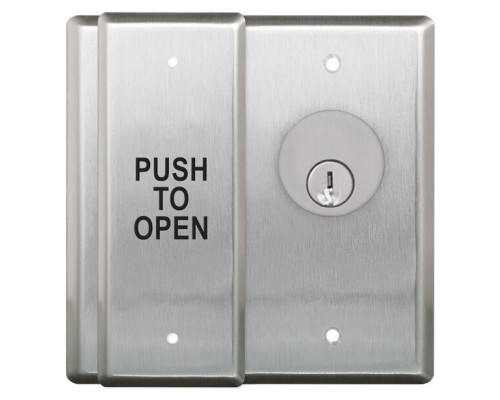 Camden Door Controls CM-2510-4-WT60KA Double Gang Key Switch, 'Wheelchair' Symbol and 'Push To Open', Blue