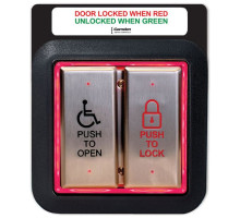 Camden Door Controls CM-2520-4855SE1 Flush Combo CM-2520/48 Switch, CM-55i Aura(tm) Illuminated Enclosure & CM-SFE1 Sign