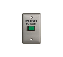 Camden Door Controls CM-300GPTE Rectangular LED Illuminated Exit Switch, Green Button, 'PUSH TO EXIT' Faceplate Graphics