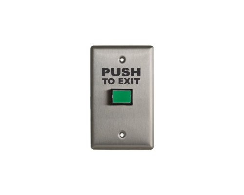 Camden Door Controls CM-300GPTE Rectangular LED Illuminated Exit Switch, Green Button, 'PUSH TO EXIT' Faceplate Graphics