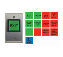 Camden Door Controls CM-30U-DP Square LED Illuminated Push/Exit Switch, DPDT Multi-Label Version, 12/28 Volt