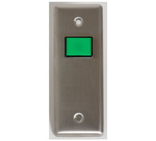 Camden Door Controls CM-310G-3 Narrow faceplate, SPDT Momentary Green button 'PUSH TO OPEN', black text