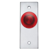 Camden Door Controls CM-3120R-7 Illuminated Mushroom Red Pushbutton P/B, 'PUSH TO EXIT', Lasered Black Text