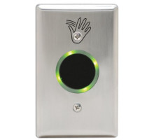 Camden Door Controls CM-332-40S-SGLR Wired Touchless Switch, Single Gang Stainless Steel Faceplate, 2 Relays with Hand Icon