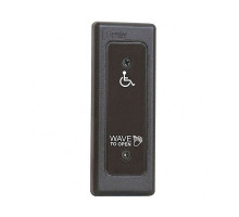 Camden Door Controls CM-333-42N Hybrid Battery Powered Touchless Switch, 1 Wired Relay, Narrow Faceplate Hand Icon, 'Wave To Open' Text and Wheelchair Symbol