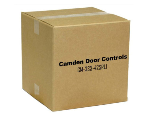 Camden Door Controls CM-333-42SRL1 Hybrid Battery Powered Touchless Switch, 1 Wired Relay, Stainless Steel 6' Round Faceplate 'SGLR' Light Ring Option, Hand Icon, 'Wave To Open' Text and Wheelchair Symbol (2) 'AA' Lithium Batteries