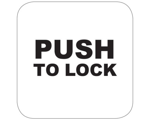 Camden Door Controls CM-35-8 Single Gang Push Plate Switch, Vertical Mounting, 'PUSH TO LOCK', Black Text