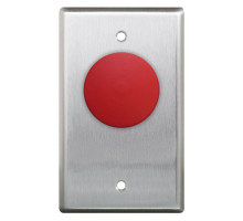 Camden Door Controls CM-400R-3H Single Gang, N/O contacts Button, Red, 'Push to Open' Lasered Horizontally