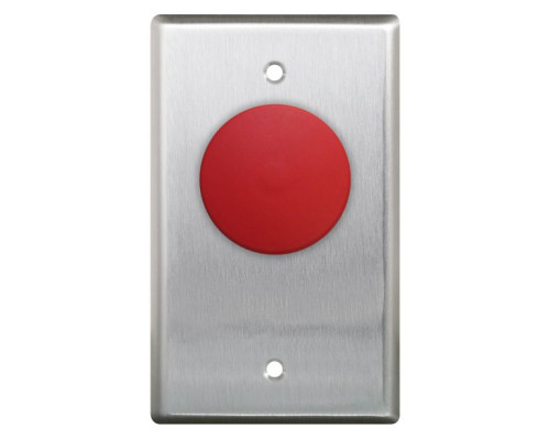 Camden Door Controls CM-400R-3H Single Gang, N/O contacts Button, Red, 'Push to Open' Lasered Horizontally