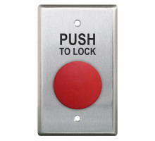 Camden Door Controls CM-400R-8 1-5/8' Mushroom Push Button, Push to Lock Text