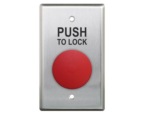 Camden Door Controls CM-400R-8 1-5/8' Mushroom Push Button, Push to Lock Text