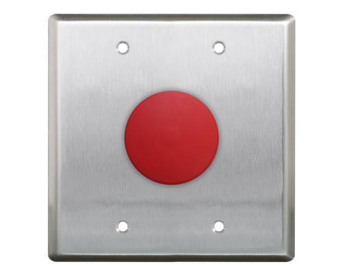 Camden Door Controls CM-400WR-3 Double gang, N/O contact, Red button, 'PUSH to OPEN', black text