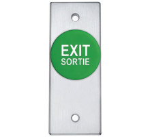 Camden Door Controls CM-4010GES Spring Return, N/C, Momentary (ADA) with Green Button with EXIT and SORTIE Engraved in White