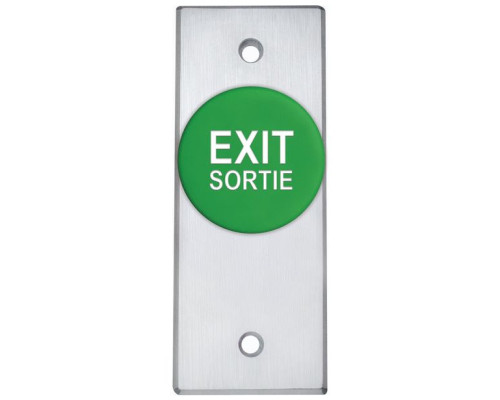 Camden Door Controls CM-4010GES Spring Return, N/C, Momentary (ADA) with Green Button with EXIT and SORTIE Engraved in White