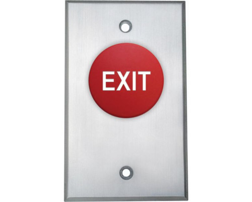 Camden Door Controls CM-4110RE Spring Return, N/C, Momentary, Red Button with 'EXIT' Engraved in White