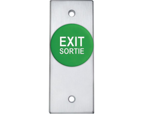 Camden Door Controls CM-4185GES Spring Return, DPST 1-60 Sec Pneumatic Time Delay, Green Button with EXIT and SORTIE Engraved in White