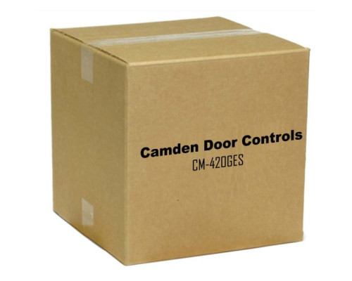 Camden Door Controls CM-420GES Single Gang Faceplate, N/O and N/C Contacts, Green Button with EXIT and SORTIE Engraved, in White