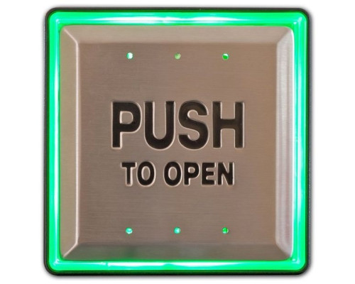 Camden Door Controls CM-45-154 4 ½' Square Push Plate with Sounder, Illuminated Red/Green Surface Mount CM-54i Box, 'BLANK' Faceplate