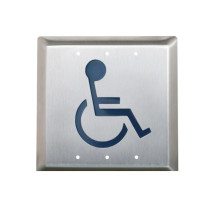 Camden Door Controls CM-45-A2AM 4 1/2' Square Stainless Steel Push Switch Activewheelchair, Antimicrobial