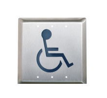 Camden Door Controls CM-45-A2WT 4 1/2' Square Stainless Steel Push Switch Active Wheelchair Blue, Water Tight