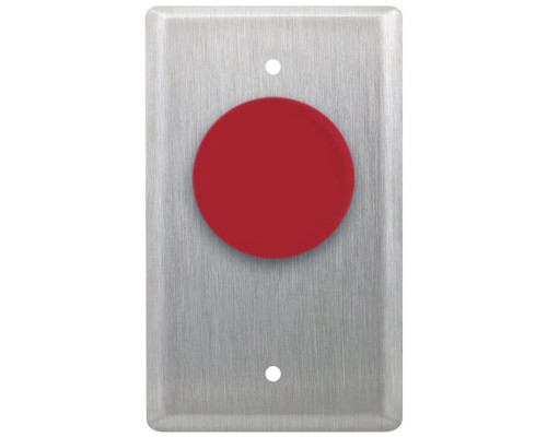 Camden Door Controls CM-450R Single Gang, Push/Pull, N/O & N/C Stainless Steel Faceplate, Maintained, Red Only